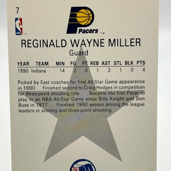 Reggie Miller 1990 NBA Hoops All Star #7 - Pacers - Picture 2 of 2